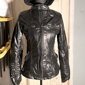 back leather with liner jacket